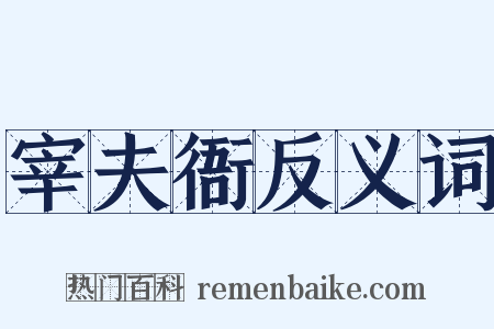 宰夫衙反义词是什么意思的图片